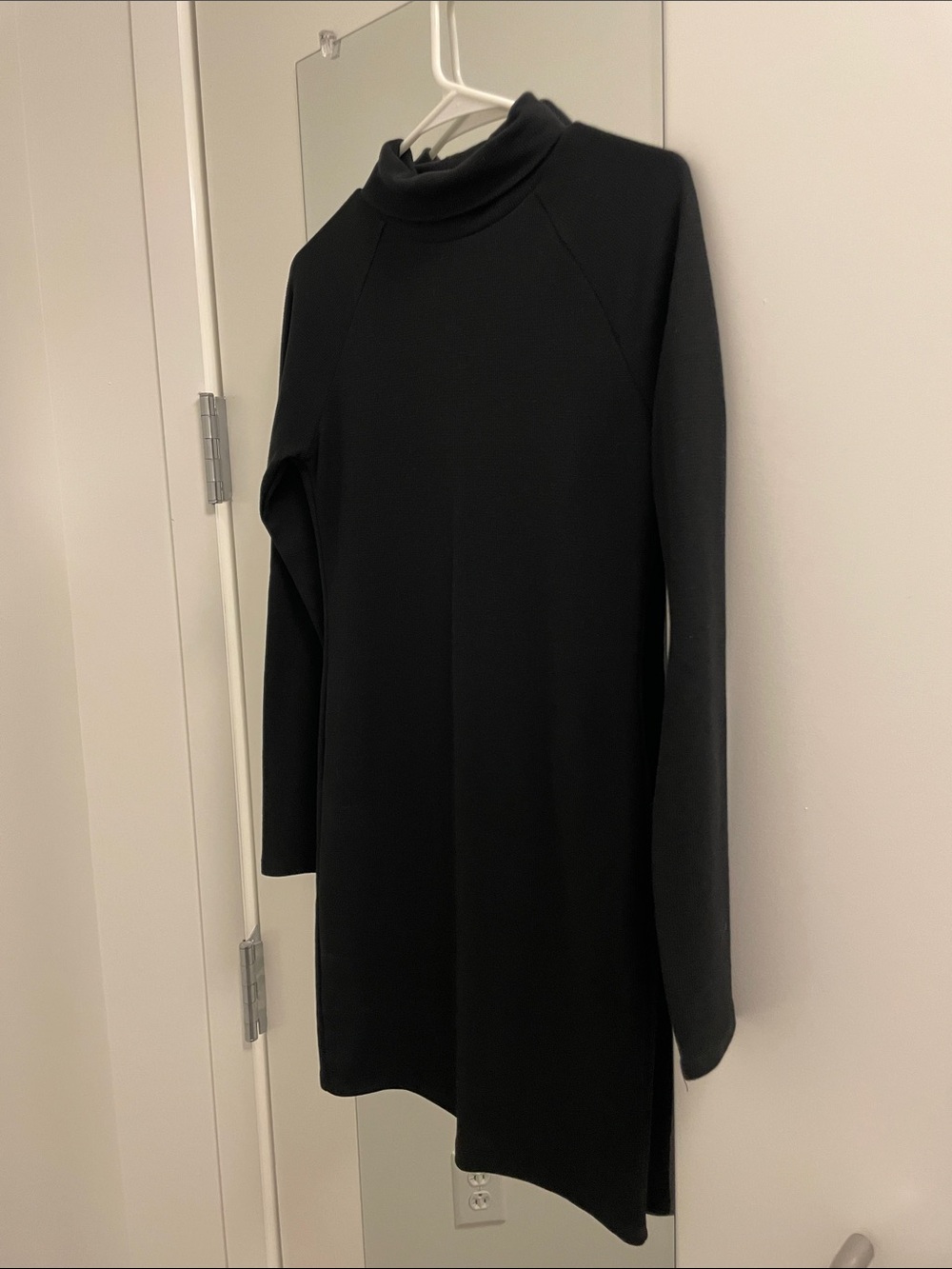 Forever 21 Black Textured Knit Turtleneck Dress